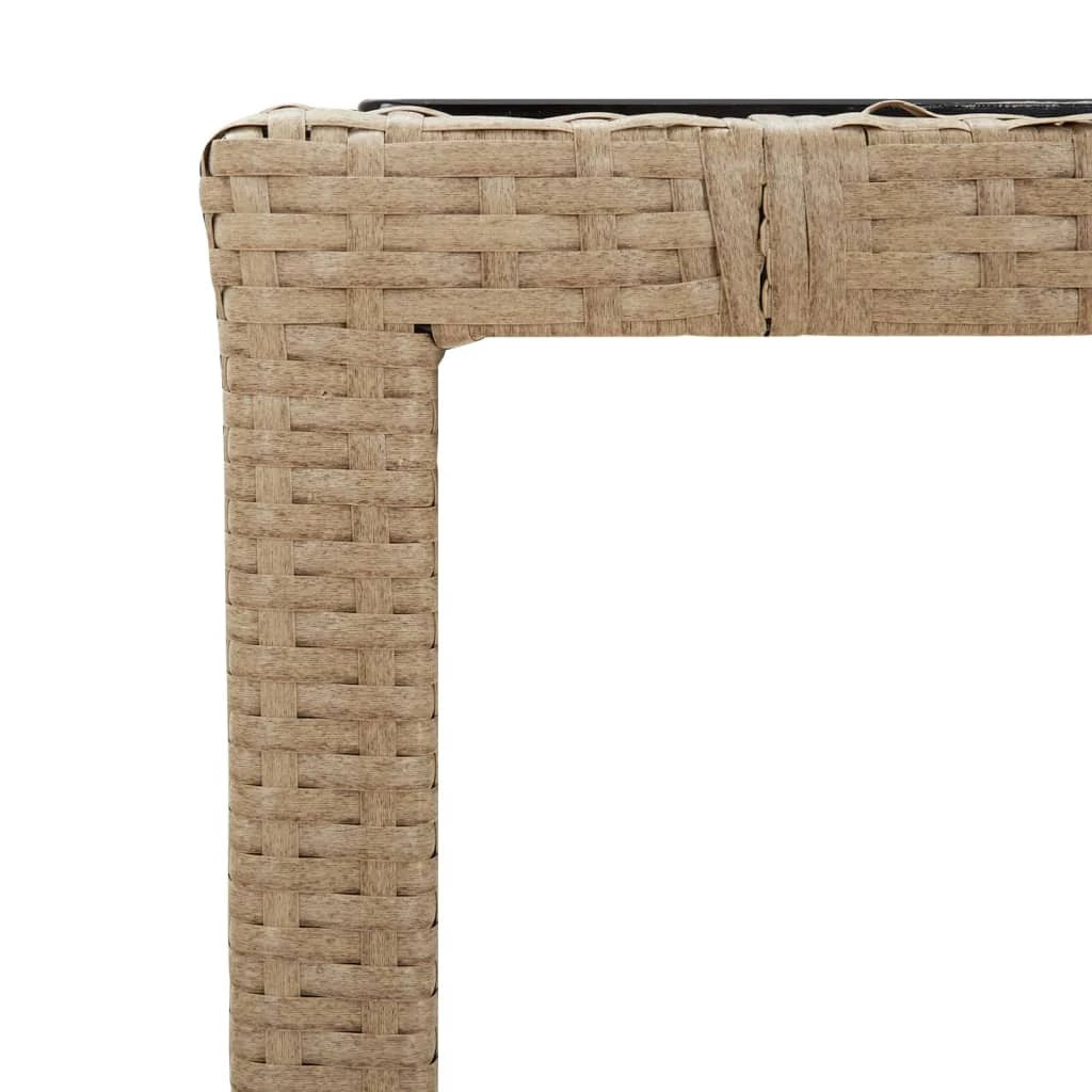 vidaXL Garden Table with Wooden Top Black Poly Rattan&Solid Wood Acacia by vidaXL