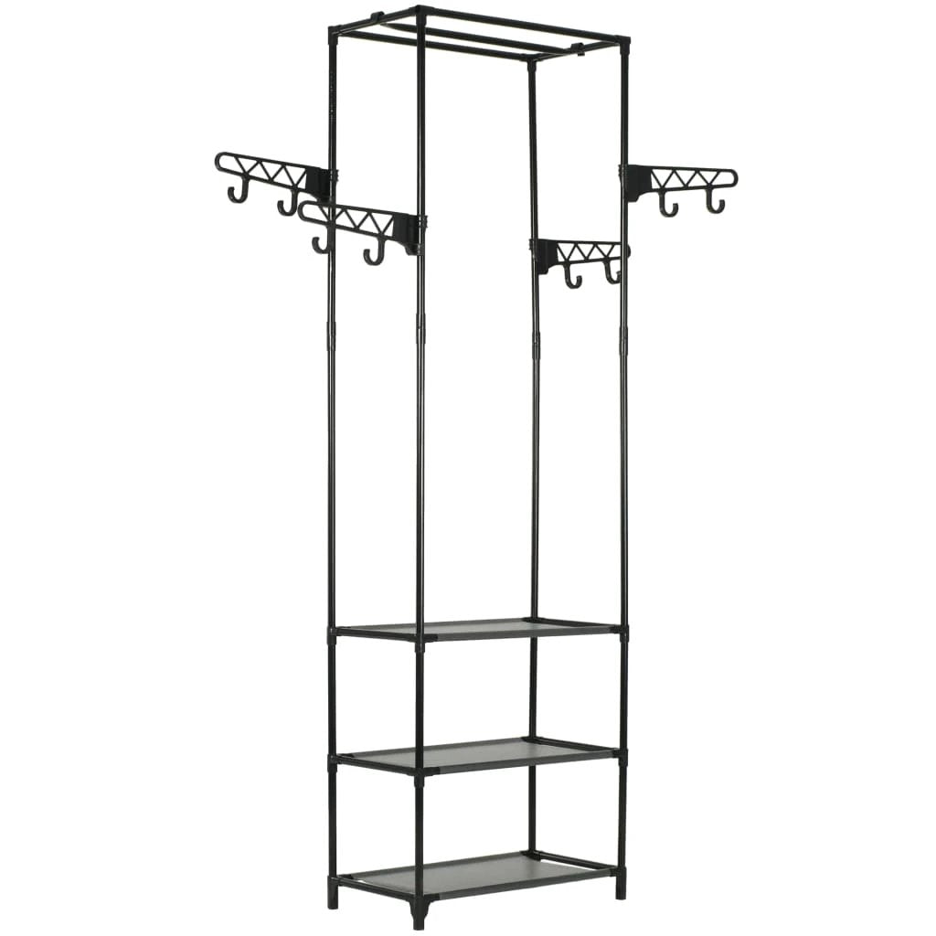 VidaXL Clothes Rack 55x28.5x175 Cm Steel and Nonwoven Fabric Black for Bedroom and Laundry by vidaXL