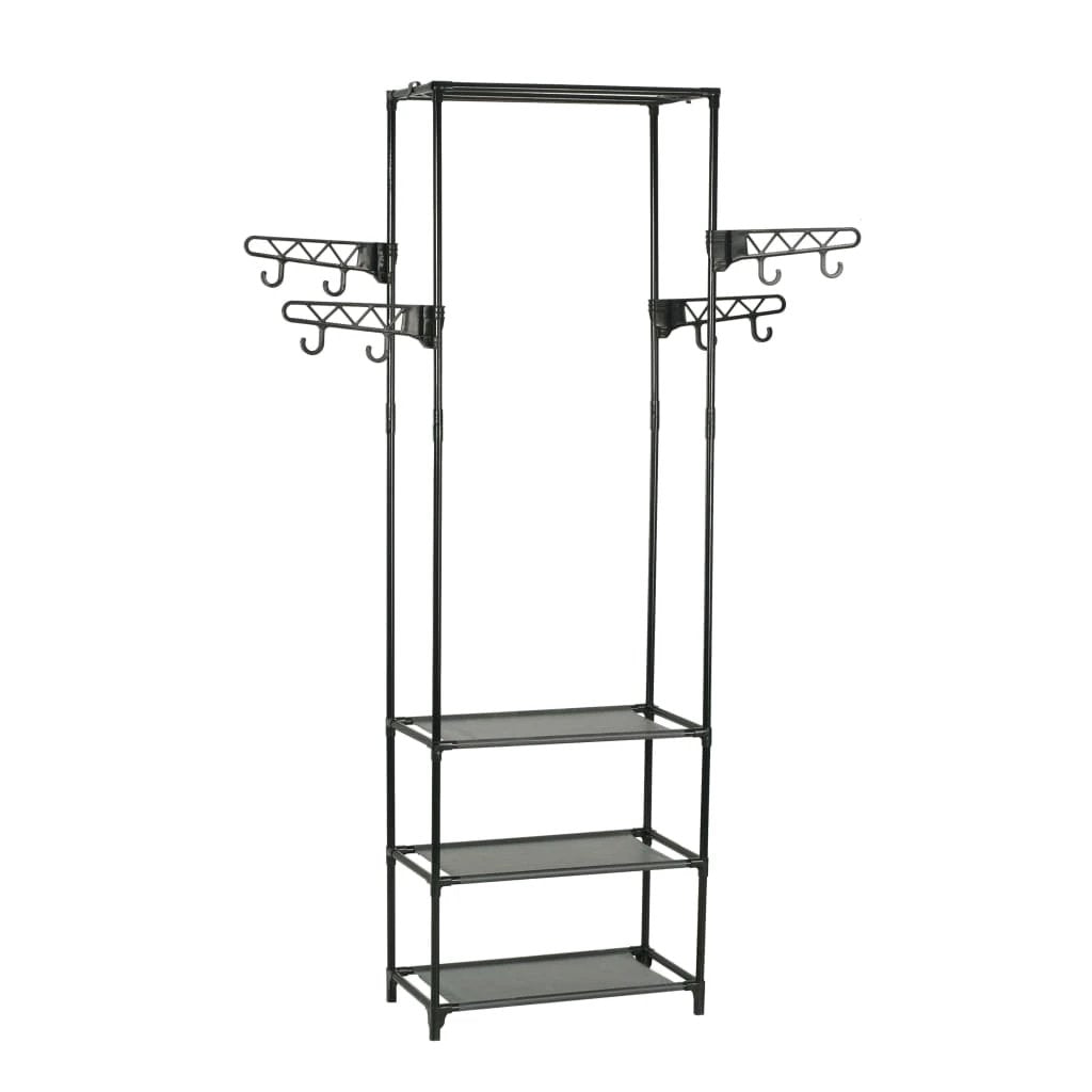 VidaXL Clothes Rack 55x28.5x175 Cm Steel and Nonwoven Fabric Black for Bedroom and Laundry by vidaXL