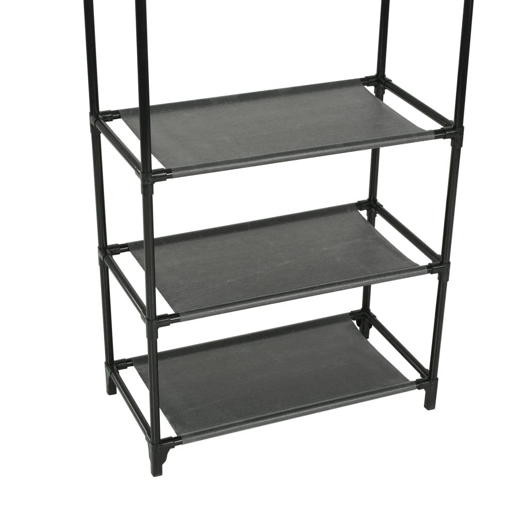 VidaXL Clothes Rack 55x28.5x175 Cm Steel and Nonwoven Fabric Black for Bedroom and Laundry by vidaXL