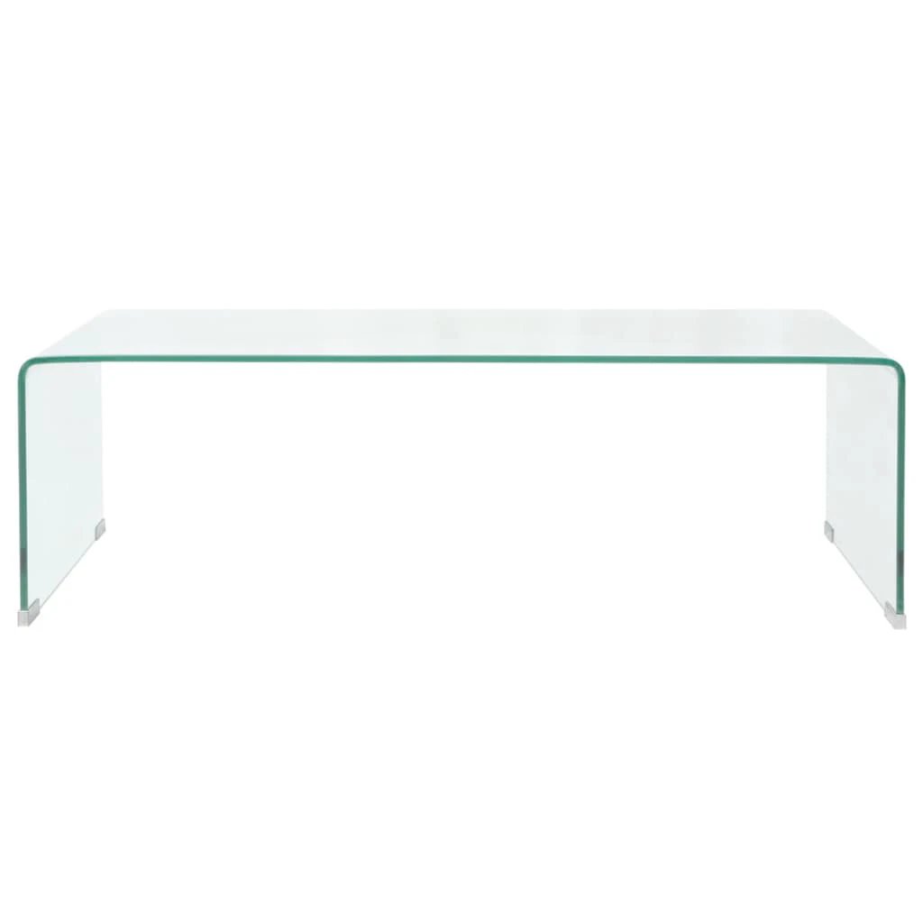 VidaXL Coffee Table 98x45x30 Cm Tempered Glass Clear For Small Living Spaces And Apartments by vidaXL