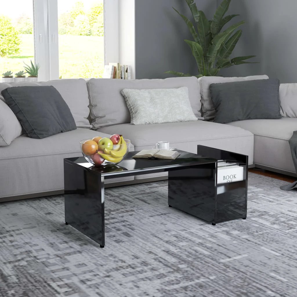 vidaXL VidaXL Coffee Table 90x45x35 Cm White Engineered Wood Openwork Geometric Design With Storage For Modern Living Rooms - Coffee Table