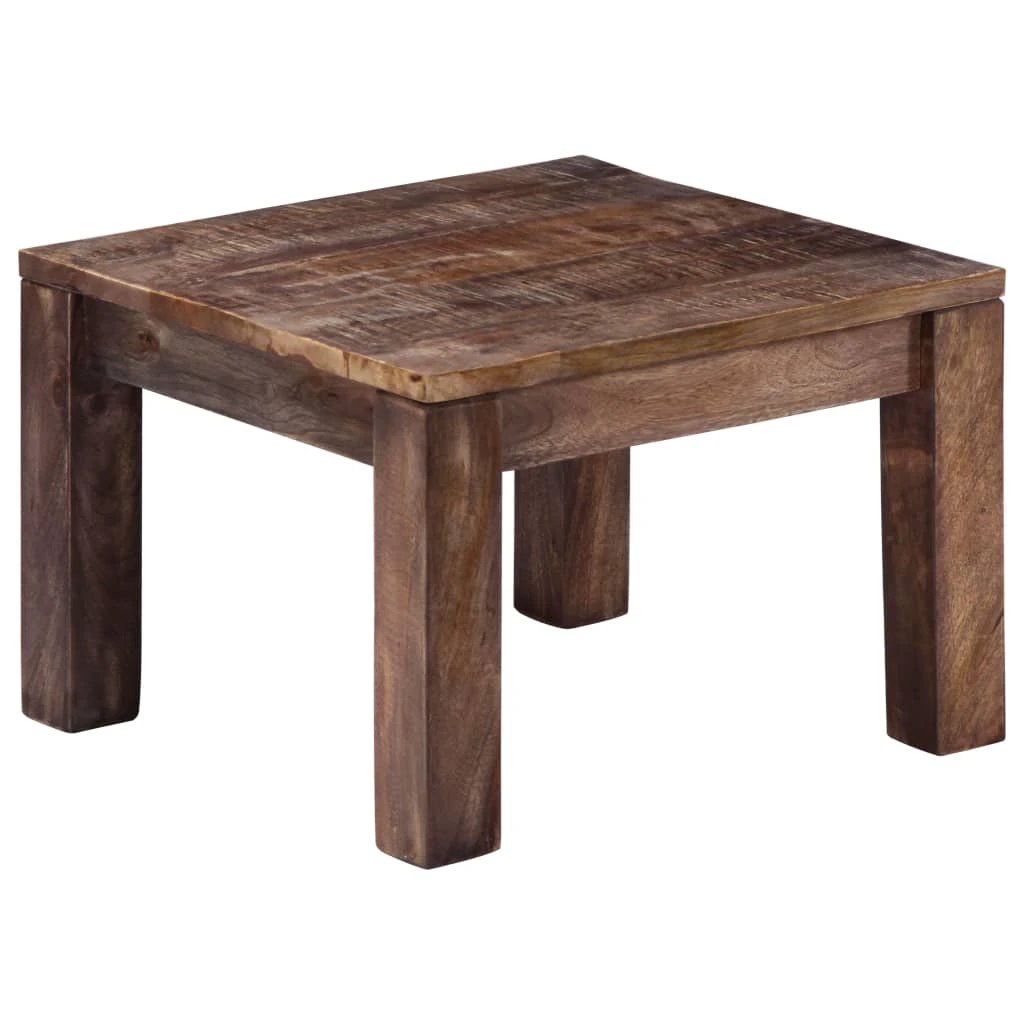 vidaXL Rustic Mango Wood Coffee Table 50x50x35 Cm Solid Top Ideal for Living Room Decor - Coffee Table