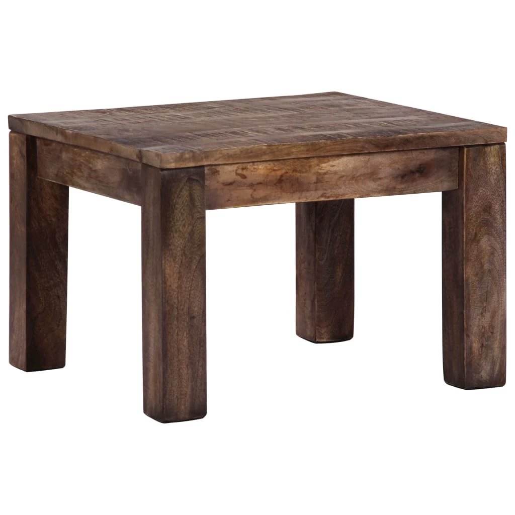 vidaXL Rustic Mango Wood Coffee Table 50x50x35 Cm Solid Top Ideal for Living Room Decor - Coffee Table
