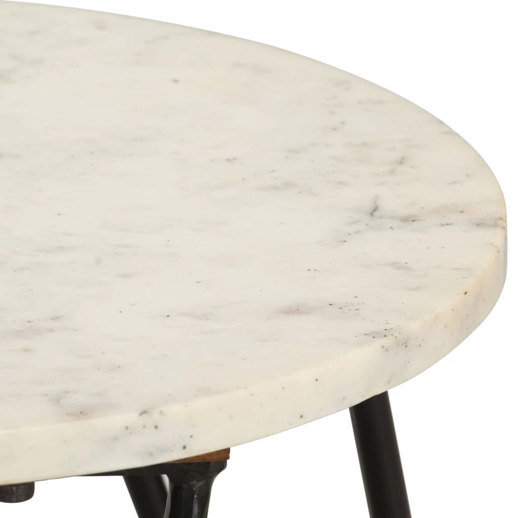 VidaXL Coffee Table 40x40x40 cm Real Stone Marble Texture Powder Coated Iron Frame for Living Room Decor by vidaXL