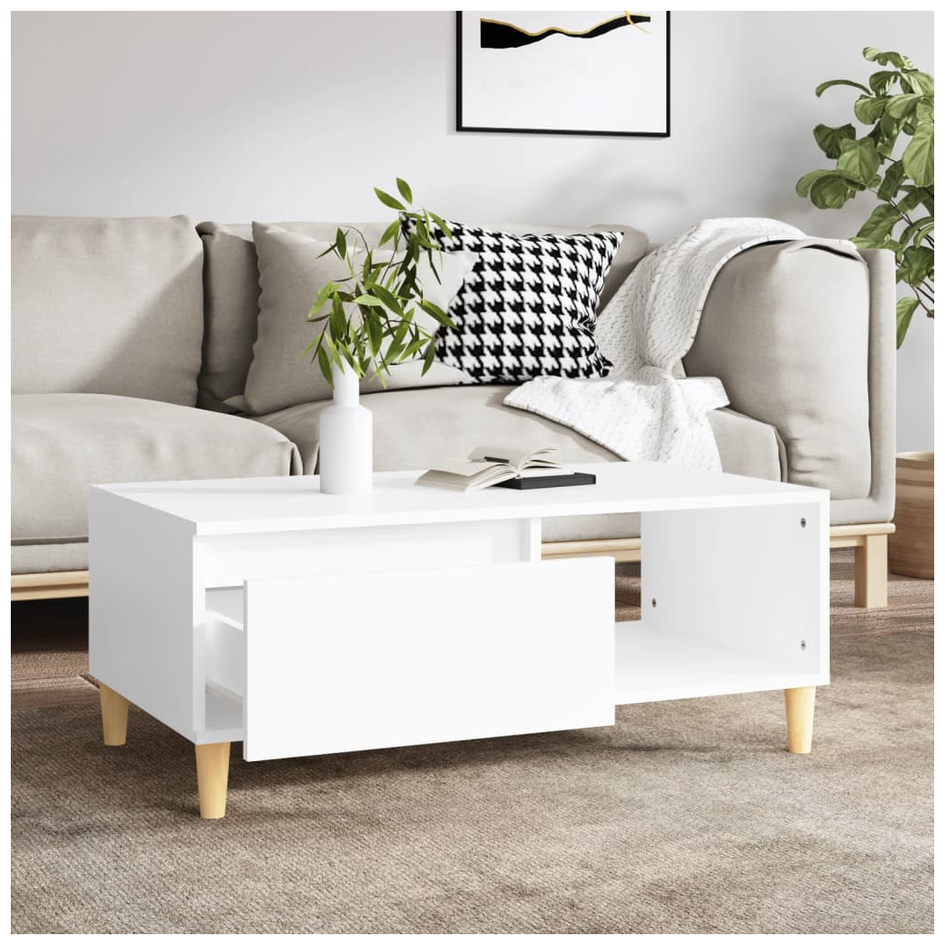 vidaXL Coffee Table 90x50x36.5 cm Engineered Wood With Drawer And Open Shelf For Modern Living Rooms by vidaXL