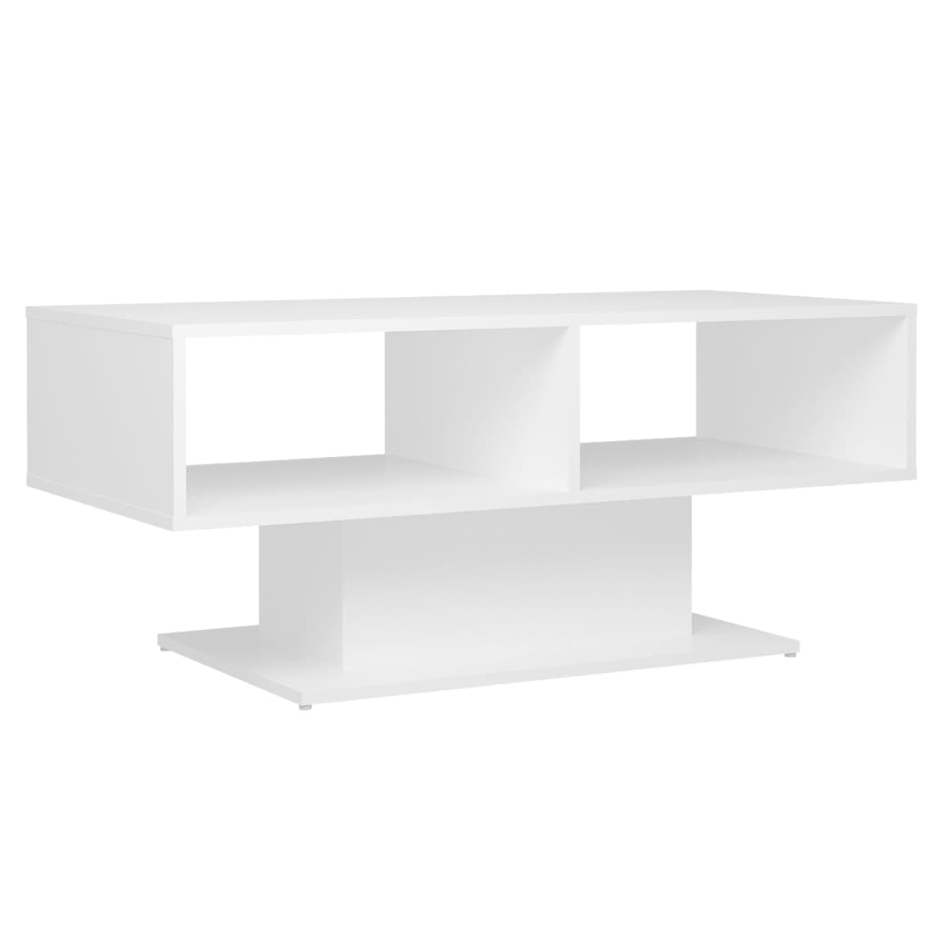 vidaXL vidaXL Coffee Table 103.5x50x44.5 cm White Engineered Wood With Storage Shelf For Living Room - Coffee Table