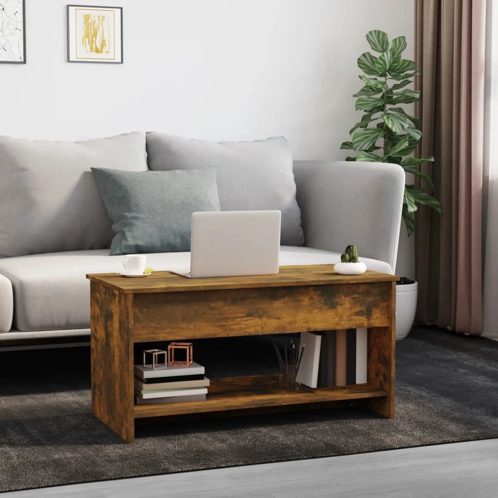 VidaXL Coffee Table 102x50x52.5 cm Engineered Wood Storage Shelf For Living Room by vidaXL