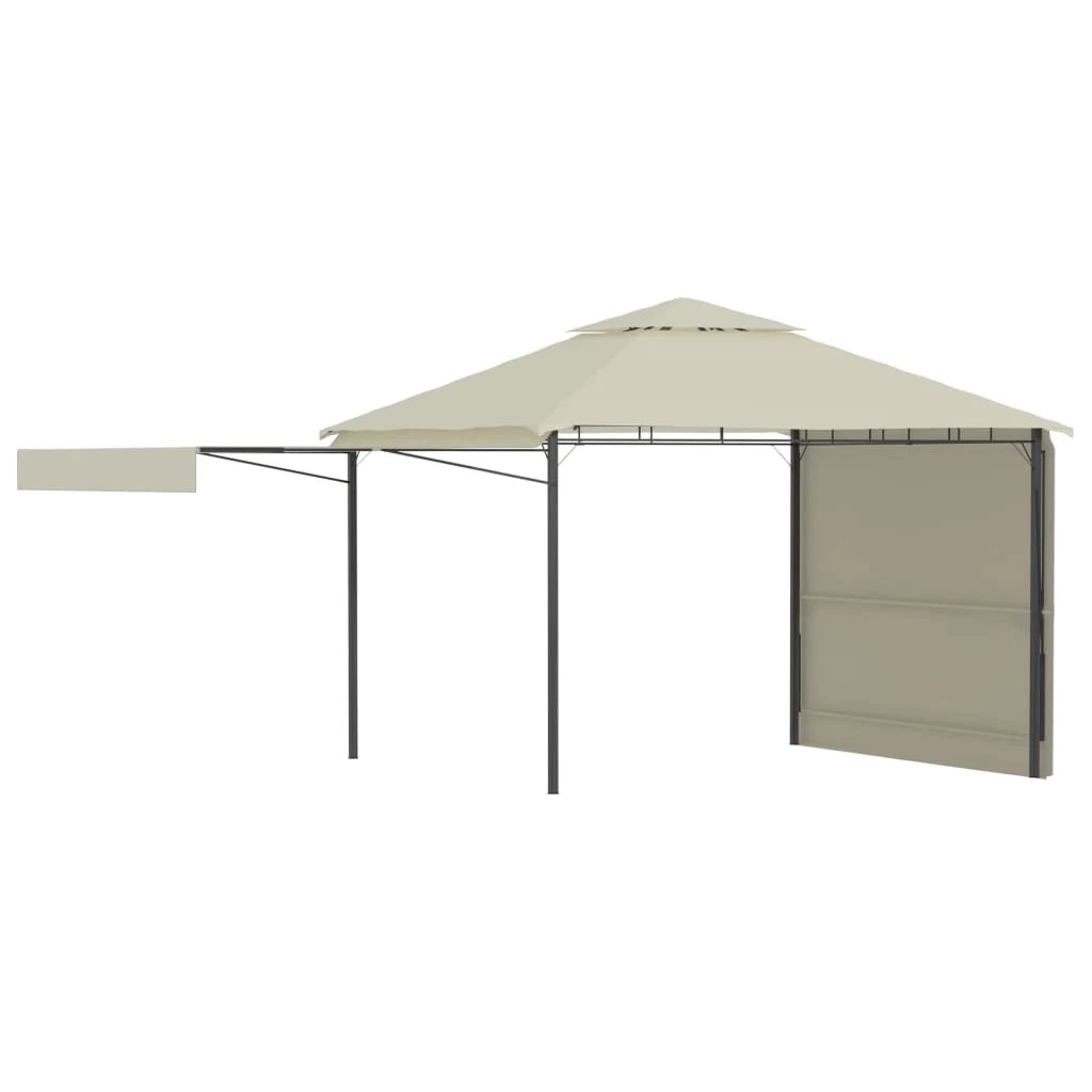 vidaXL Gazebo with Double Extended Roofs 3x3x2.75 m Cream 180 g/m² by vidaXL