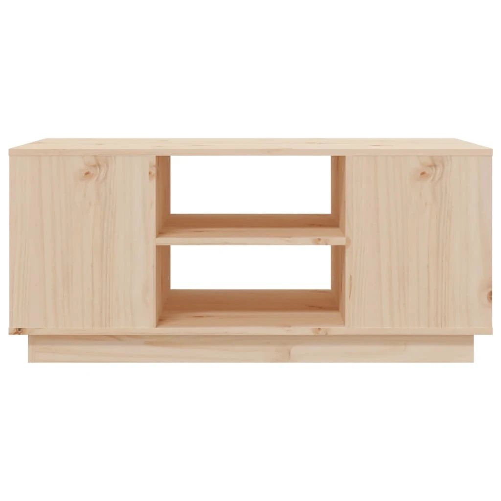 VidaXL Coffee Table 90x49x40.5 cm Solid Pine Wood With Open Shelves For Living Room by vidaXL