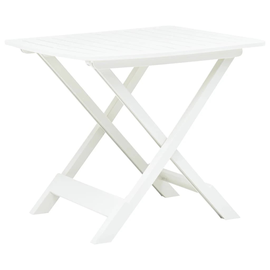 vidaXL Folding Garden Table White 79x72x70 cm Plastic by vidaXL