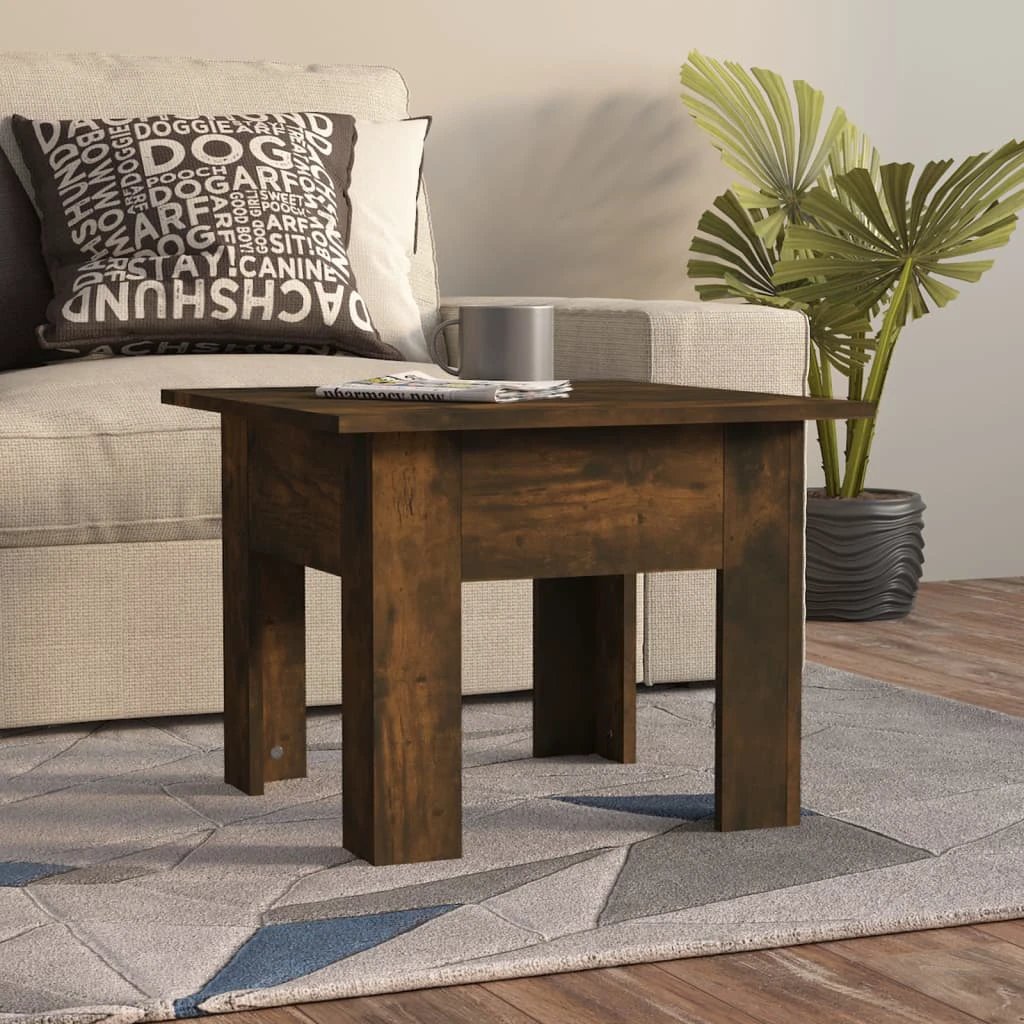 vidaXL VidaXL Coffee Table 55x55x42 cm Smoked Oak Engineered Wood Sturdy Build For Living Room - Coffee Table