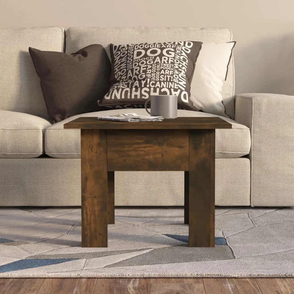 vidaXL VidaXL Coffee Table 55x55x42 cm Smoked Oak Engineered Wood Sturdy Build For Living Room - Coffee Table