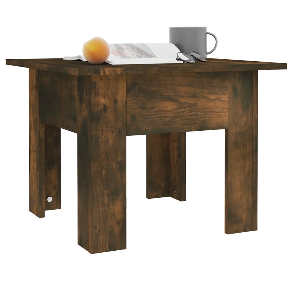 vidaXL VidaXL Coffee Table 55x55x42 cm Smoked Oak Engineered Wood Sturdy Build For Living Room - Coffee Table