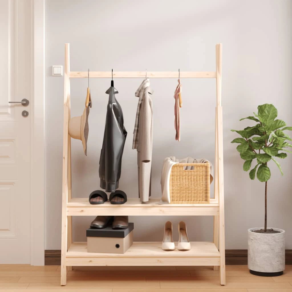 vidaXL VidaXL Clothes Rack 100x45.5x150 cm Solid Pine Home - Wardrobe