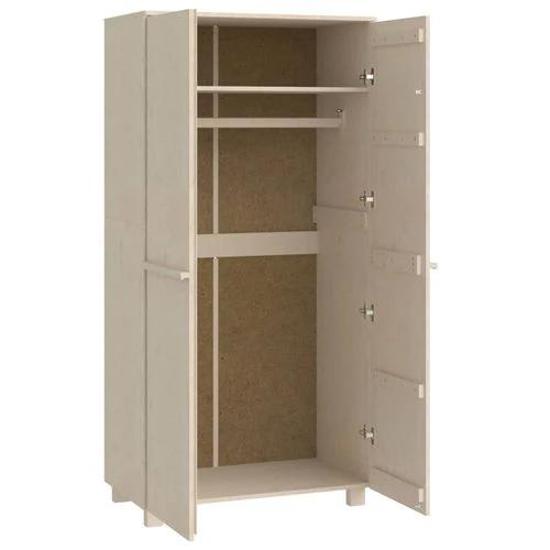 vidaXL vidaXL Solid Pine Wood Wardrobe 89x50x180 cm Honey Brown with Hanging Rod for Organized Clothing Storage - Wardrobe