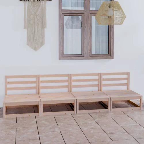 vidaXL Modular Garden 4-Seater Sofa Solid Pinewood with Sturdy Design for Outdoor Relaxation by vidaXL