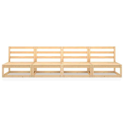 vidaXL Modular Garden 4-Seater Sofa Solid Pinewood with Sturdy Design for Outdoor Relaxation by vidaXL