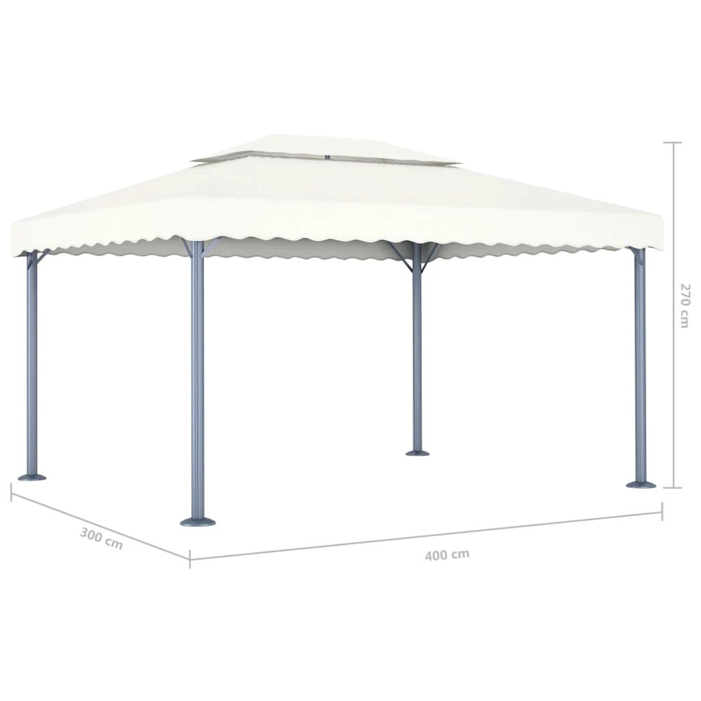 vidaXL vidaXL Gazebo 400x300 cm Cream Aluminium - Gazebos