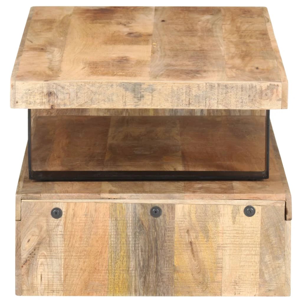 vidaXL Two Piece Coffee Table Set Solid Mango Wood Construction With Rustic Finish For Living Room Or Office by vidaXL