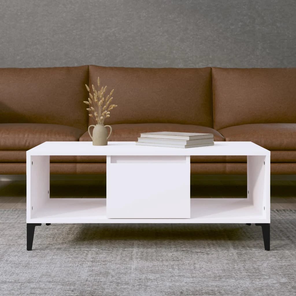 vidaXL VidaXL Coffee Table 90x50x36.5 cm Engineered Wood With Drawer And Open Shelves For Living Room - Coffee Table