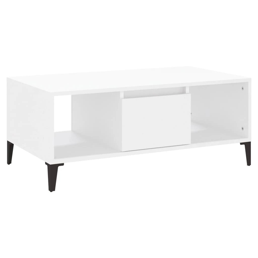 vidaXL VidaXL Coffee Table 90x50x36.5 cm Engineered Wood With Drawer And Open Shelves For Living Room - Coffee Table