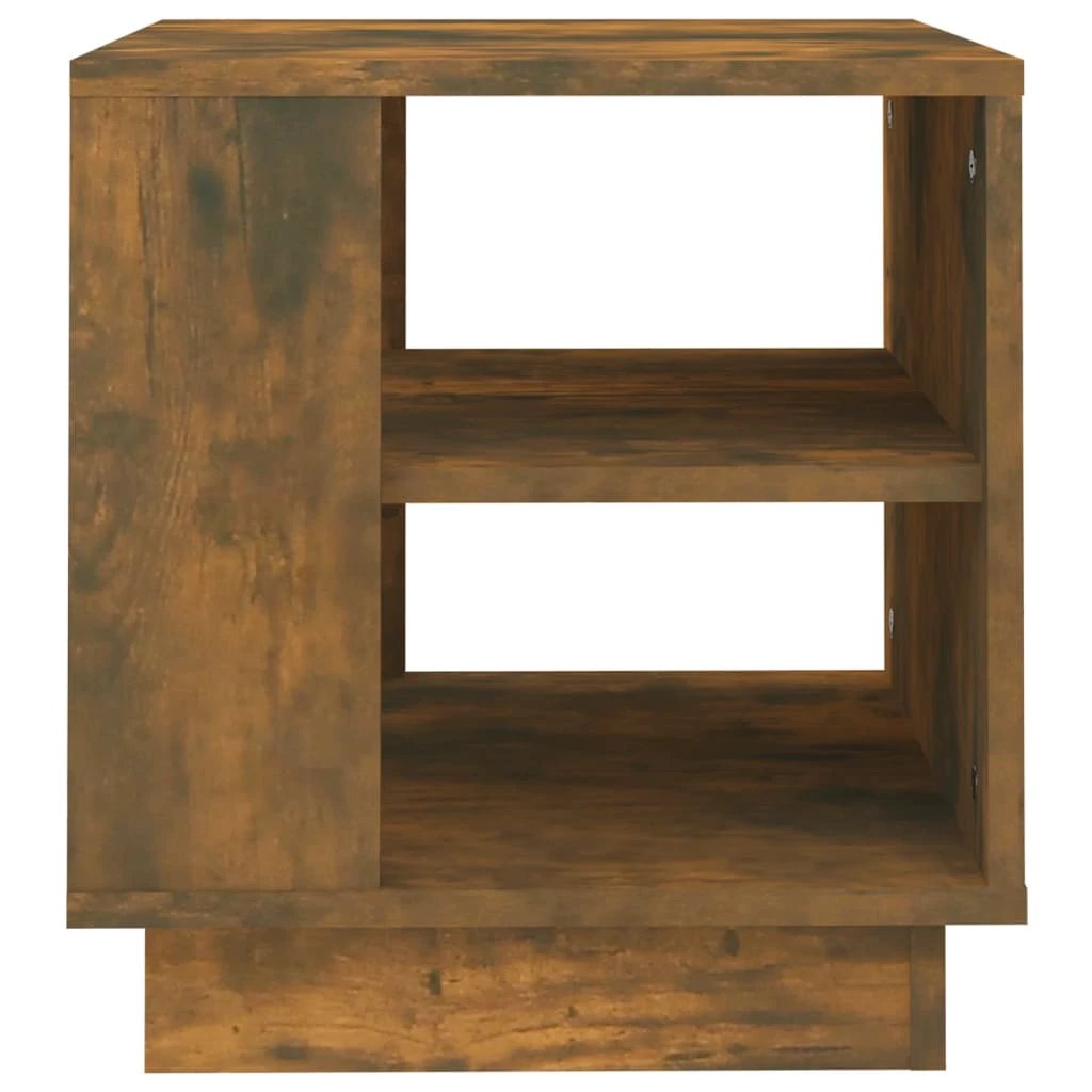 VidaXL Coffee Table 40X40X43 Cm Smoked Oak Engineered Wood With 2 Shelves For Living Room by vidaXL