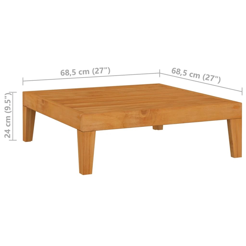 vidaXL Garden Table 68.5x68.5x24 cm Solid Acacia Wood by vidaXL
