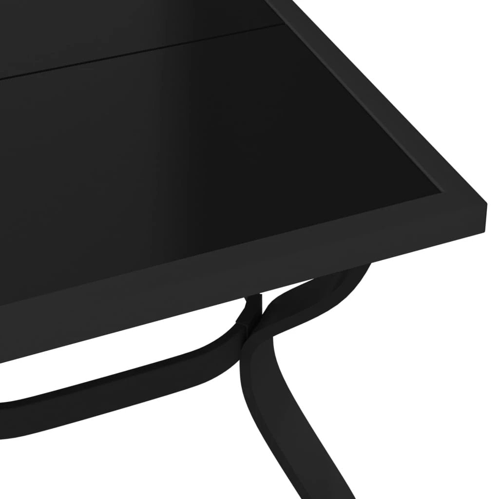 vidaXL vidaXL Garden Table Black 140x70x70 cm Steel and Glass - Garden Table