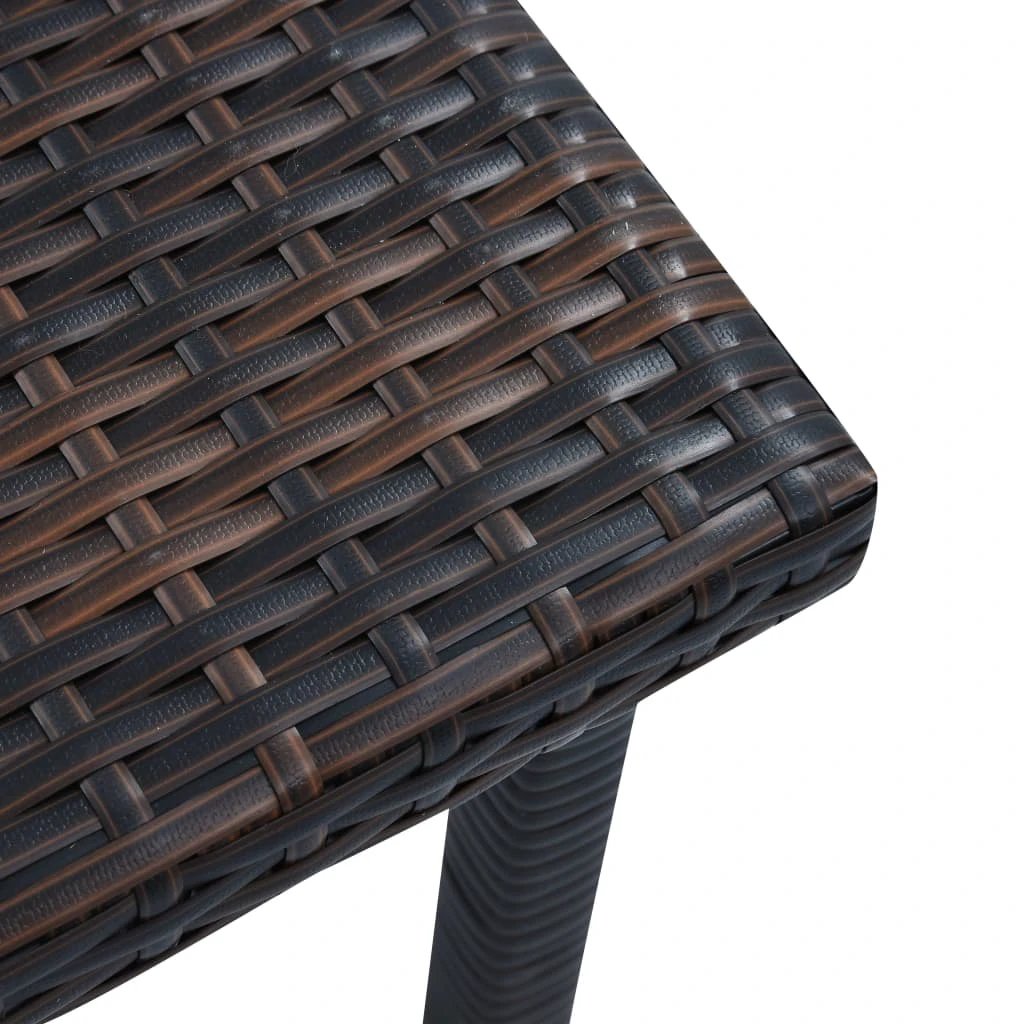 vidaXL Garden Tea Table Brown 40x40x40 cm Poly Rattan by vidaXL