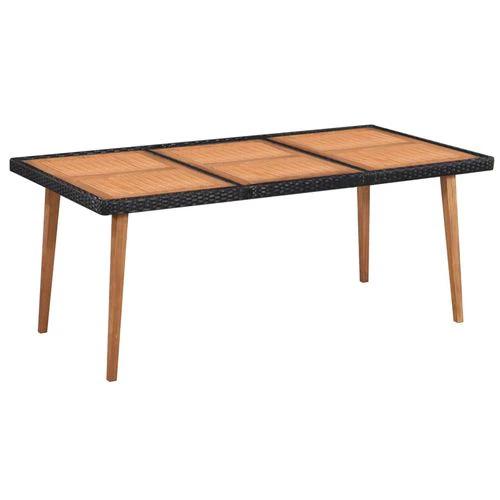 vidaXL VidaXL 7 Piece Outdoor Dining Set 180x90x74 cm Water Resistant Poly Rattan with Solid Acacia Wood for Garden and Patio - Garden Set