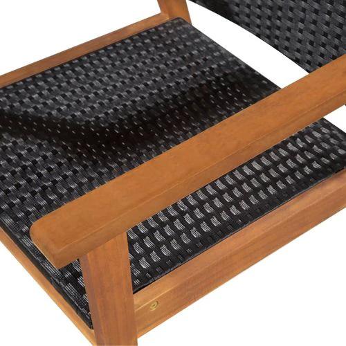 vidaXL VidaXL 7 Piece Outdoor Dining Set 180x90x74 cm Water Resistant Poly Rattan with Solid Acacia Wood for Garden and Patio - Garden Set