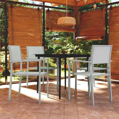 vidaXL 5 Piece Garden Dining Set with Sturdy Steel Frame and Smooth Glass Top for Stylish Outdoor Gatherings by vidaXL