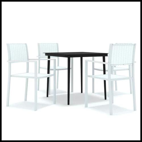 vidaXL 5 Piece Garden Dining Set with Sturdy Steel Frame and Smooth Glass Top for Stylish Outdoor Gatherings by vidaXL