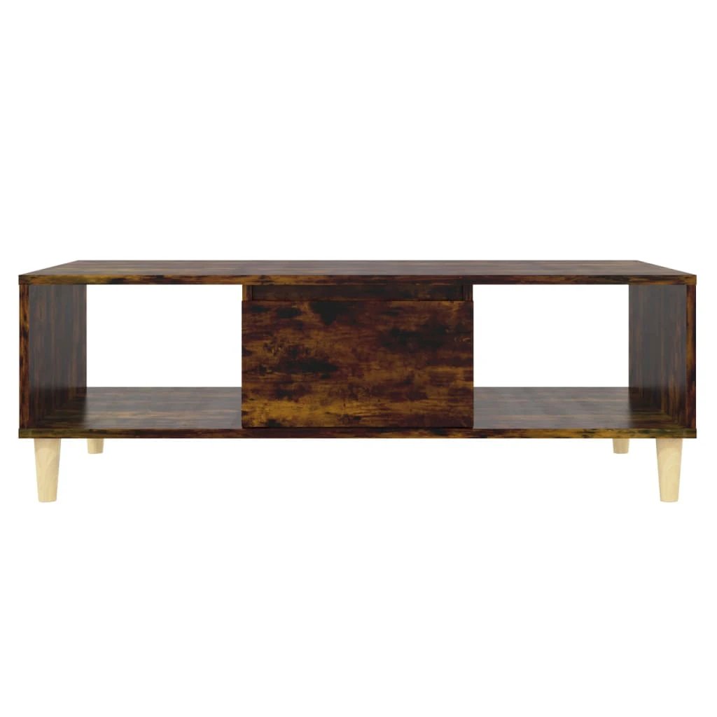 VidaXL Coffee Table 103.5x60x35 cm Smoked Oak Storage for Living Room by vidaXL