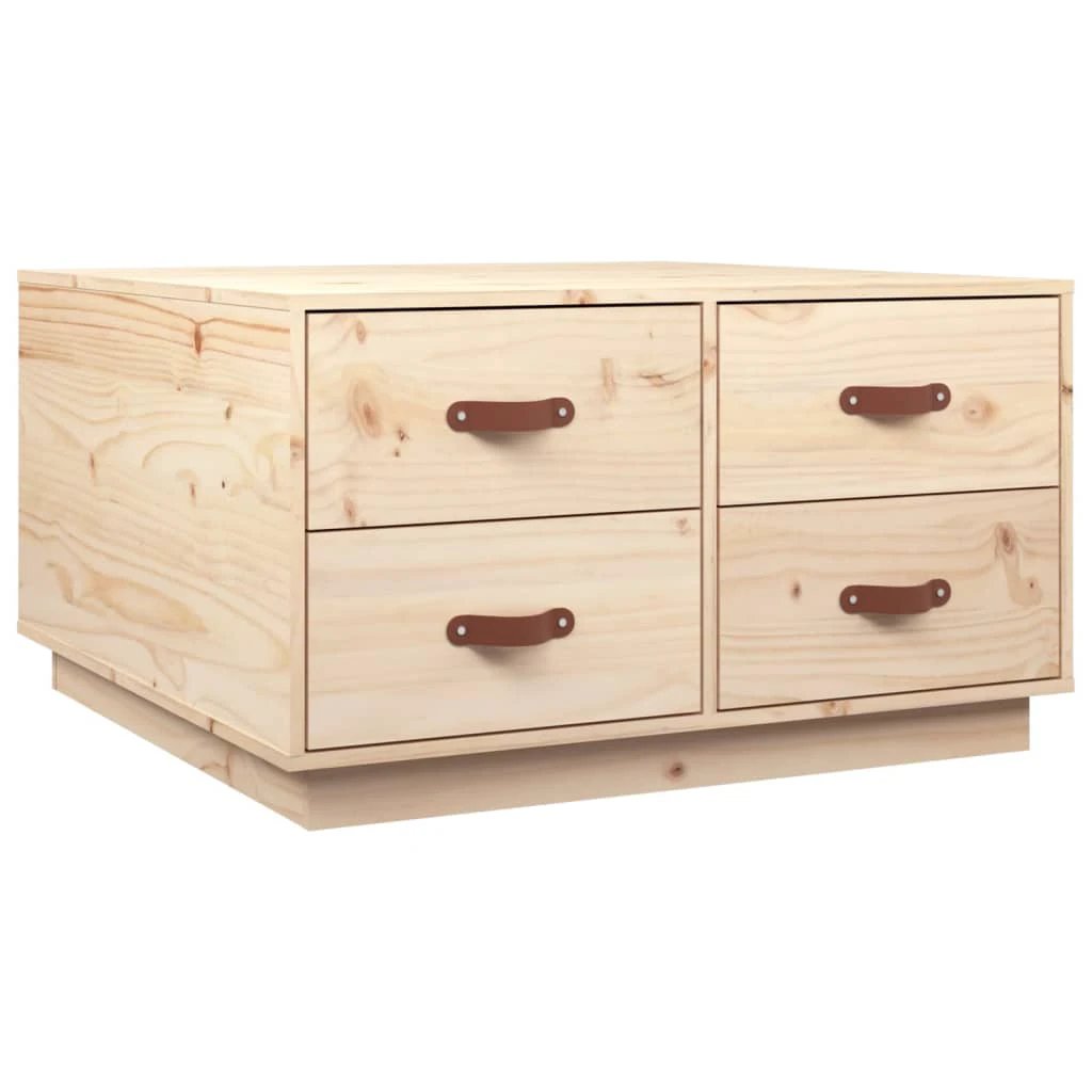 vidaXL vidaXL Coffee Table 80x80x45 cm Solid Pine Wood with 4 Drawers for Living Room Decor - Coffee Table