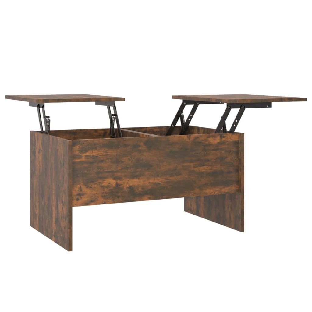 vidaXL VidaXL Coffee Table 80x50x42.5 Cm Smoked Oak Lift Top Storage Engineered Wood Living Room Decor - Coffee Table