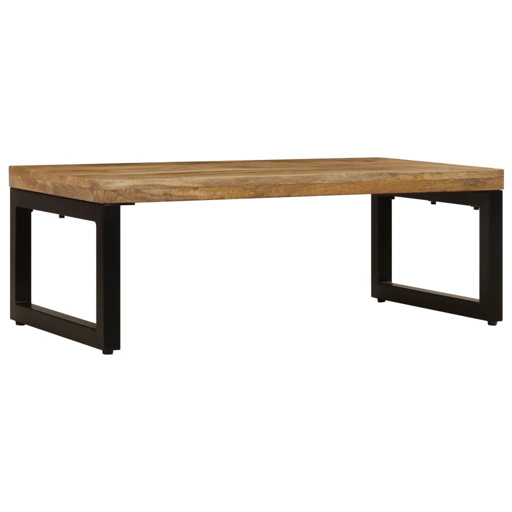 vidaXL vidaXL Coffee Table 100x50x35 cm Solid Mango Wood and Steel Centerpiece for Living Room - Coffee Table