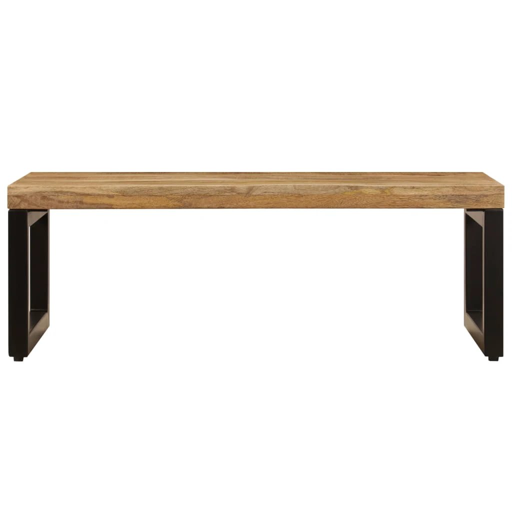 vidaXL Coffee Table 100x50x35 cm Solid Mango Wood and Steel Centerpiece for Living Room by vidaXL