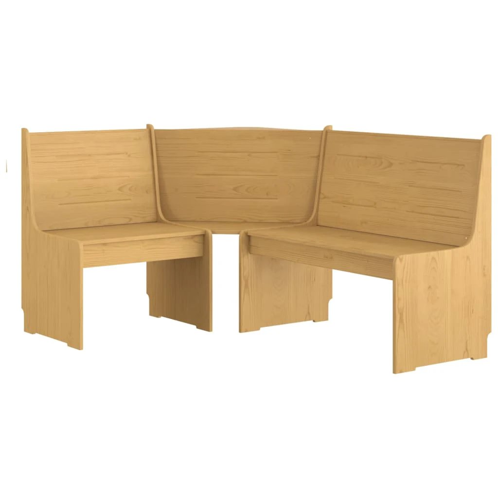 vidaXL vidaXL 3 Piece Dining Set REINE Honey Brown Solid Wood Pine - Dining Set
