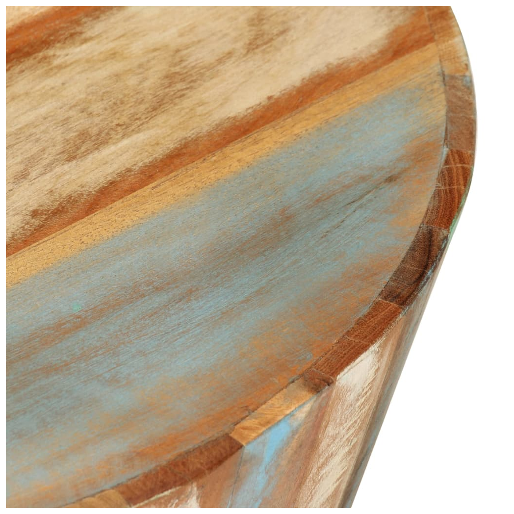 vidaXL Coffee Table Diameter 52 Cm Height 30 Cm Solid Reclaimed Wood Rustic Living Room Accent Handcrafted by vidaXL
