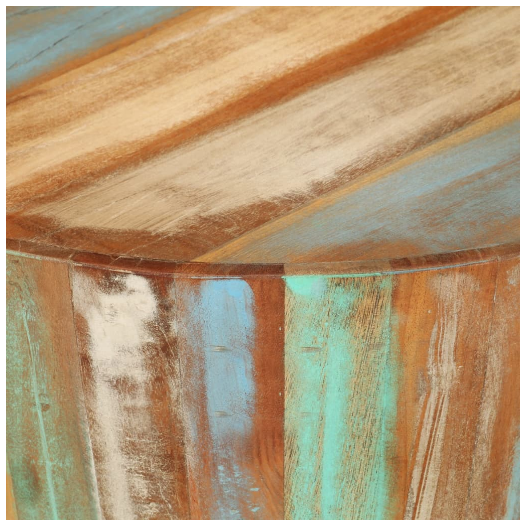 vidaXL Coffee Table Diameter 52 Cm Height 30 Cm Solid Reclaimed Wood Rustic Living Room Accent Handcrafted by vidaXL