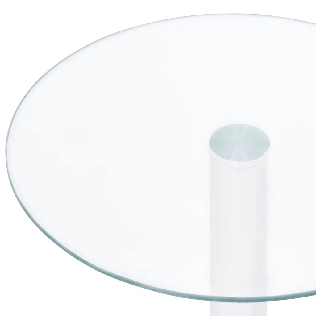 vidaXL Transparent Round Coffee Table 40 cm Tempered Glass with Aluminum Base for Living Room by vidaXL