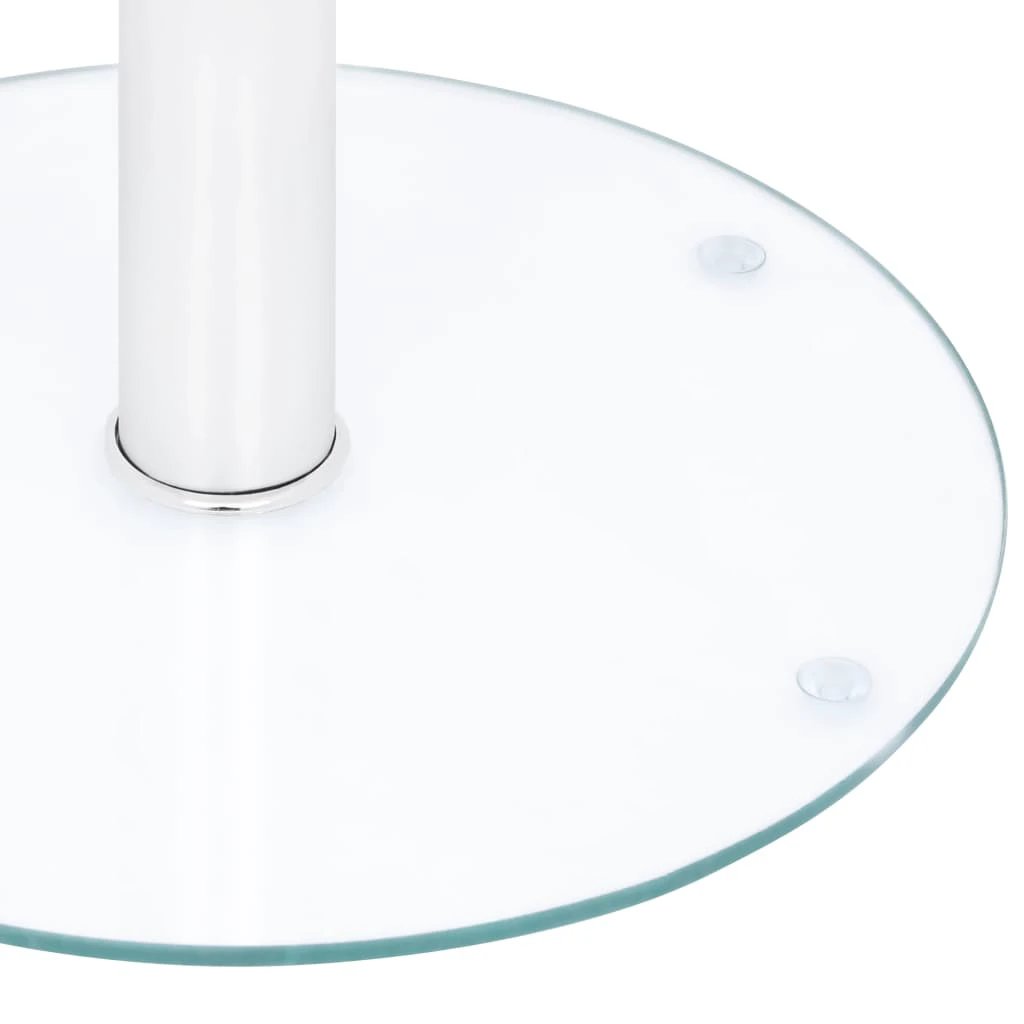 vidaXL Transparent Round Coffee Table 40 cm Tempered Glass with Aluminum Base for Living Room by vidaXL