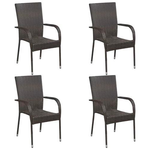 vidaXL 5 Piece Garden Dining Set 150x90x74 cm Solid Acacia Wood Table with Weather-Resistant PE Rattan Chairs for Outdoor Use by vidaXL