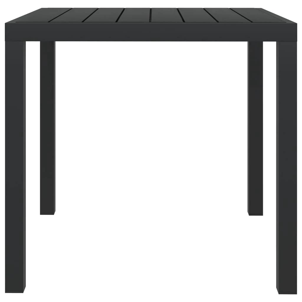 vidaXL Garden Table Black 80x80x74 cm Aluminium and WPC by vidaXL