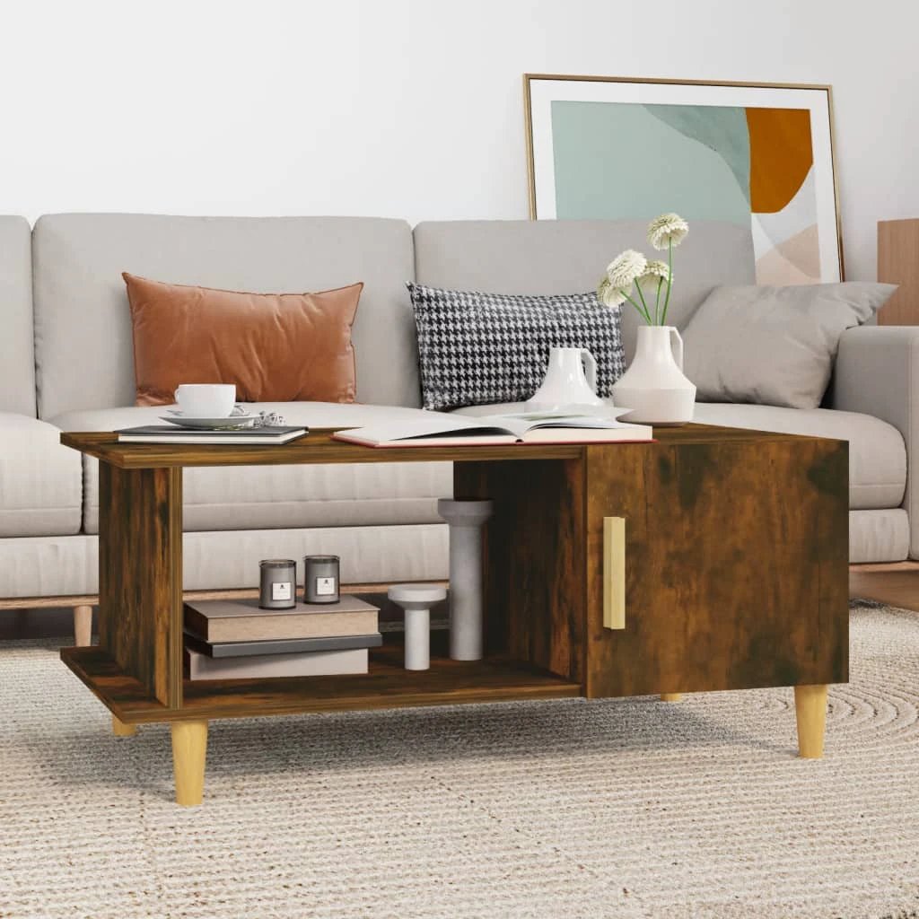 vidaXL VidaXL Coffee Table 90x50x40cm Engineered Wood Moisture Resistant With Storage Living Room - Coffee Table