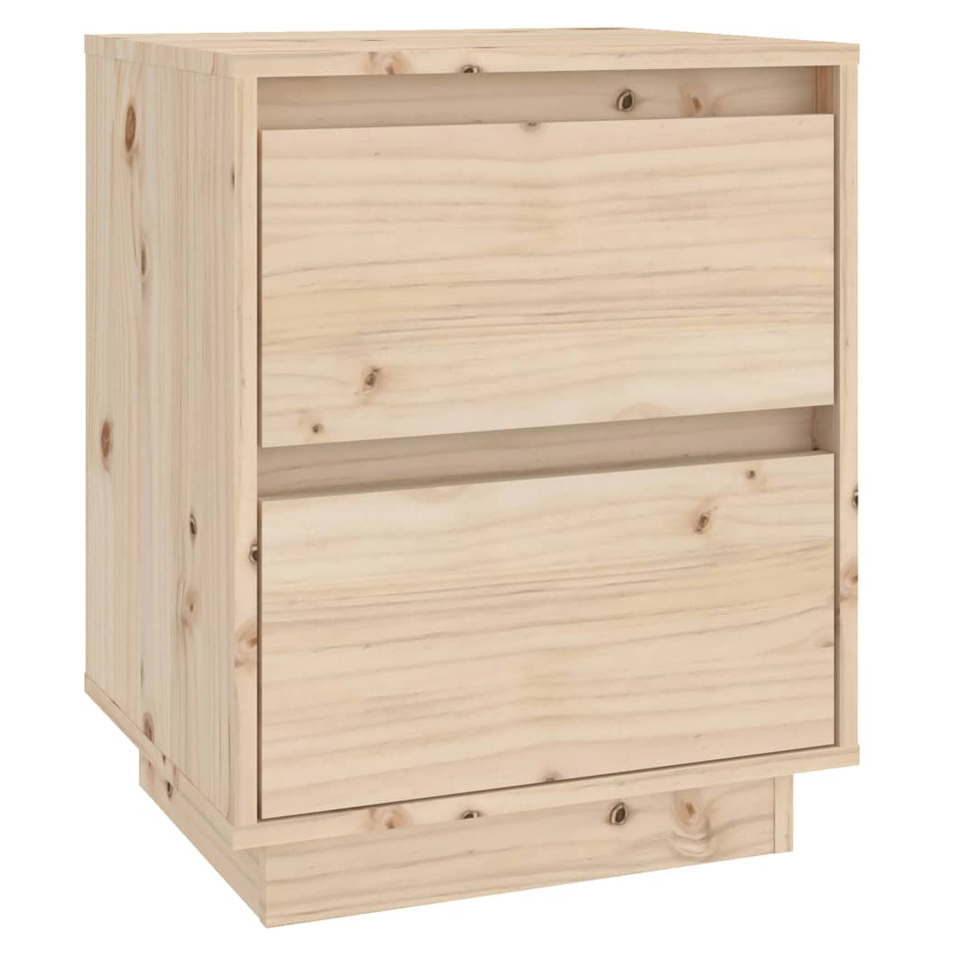VidaXL Bedside Cabinet 40x35x50 cm Solid Pine Wood With Modern Charm Nightstand For Bedroom Storage by vidaXL