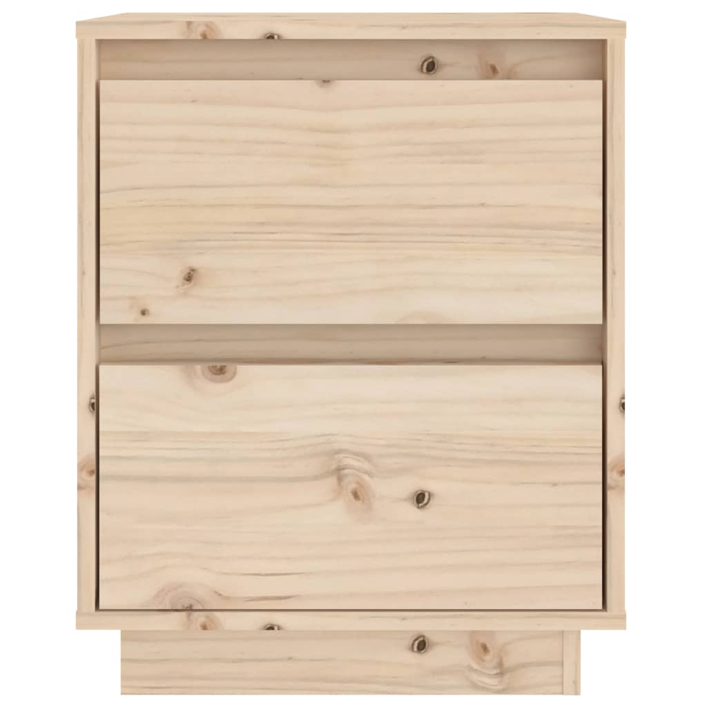 VidaXL Bedside Cabinet 40x35x50 cm Solid Pine Wood With Modern Charm Nightstand For Bedroom Storage by vidaXL