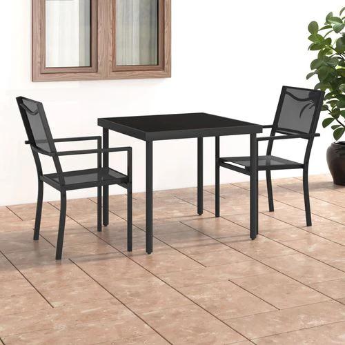 vidaXL vidaXL 3 Piece Outdoor Dining Set with Durable Steel Frame and Stylish Design for Garden Enthusiasts - Garden Set